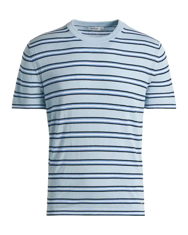 SIMKHAI Men 's Duke Striped Silk-Cotton T-Shirt