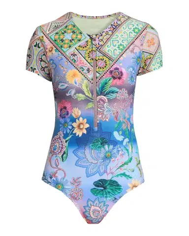 Johnny Was Lilliana Printed Rashguard One-Piece Swimsuit | Thumbnail 1 Johnny Was Lilliana Printed Rashguard One-Piece Swimsuit | Thumbnail 1