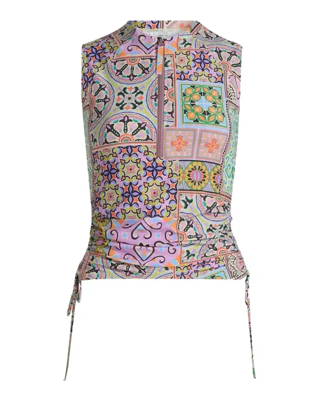 Johnny Was Lanthe Printed Drawstring Surf Shirt