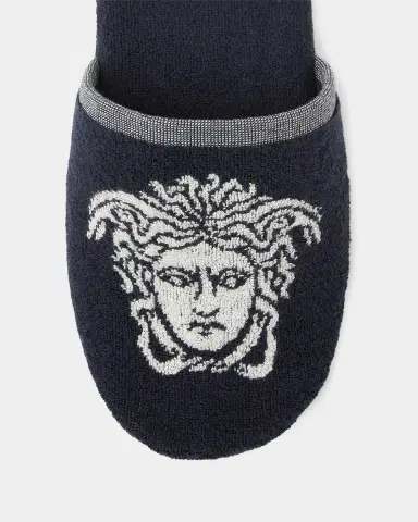 Versace Jacquard Medusa Terry Cotton Bath Slippers | Thumbnail 2 Versace Jacquard Medusa Terry Cotton Bath Slippers | Thumbnail 2