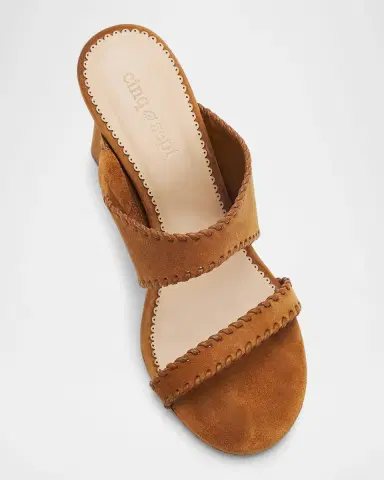 Cinq a Sept Kora 100MM Suede Slip-On Sandals | Thumbnail 5