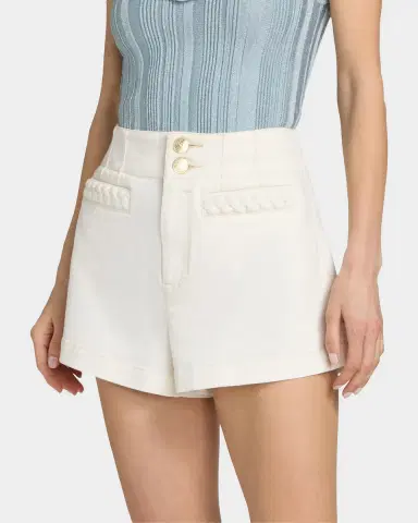 Zimmermann Roselight Braided Detail Denim Shorts | Thumbnail 4 Zimmermann Roselight Braided Detail Denim Shorts | Thumbnail 4