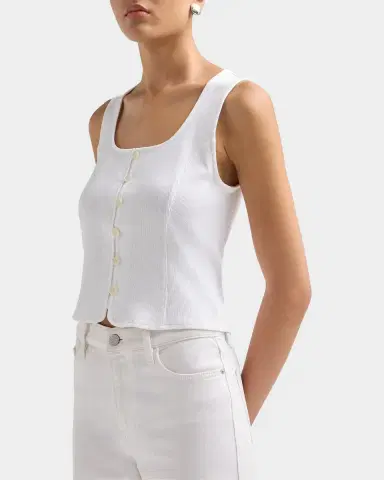 Veronica Beard Quenby Stretch-Cotton Sleeveless Top | Thumbnail 5