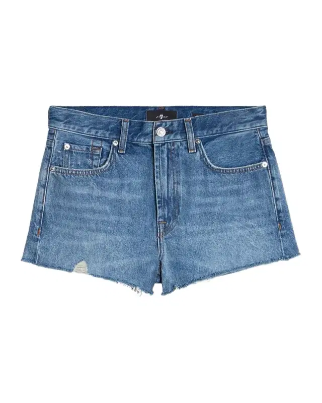 7 for all mankind June Frayed Hem Denim Shorts