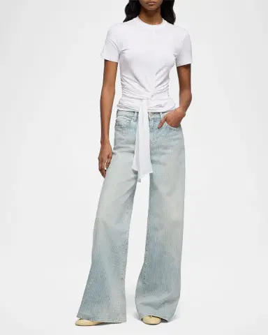 7 For All Mankind Lotta Pinstripe Wide-Leg Jeans | Thumbnail 2 7 For All Mankind Lotta Pinstripe Wide-Leg Jeans | Thumbnail 2