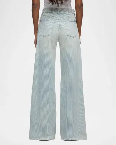 7 For All Mankind Lotta Pinstripe Wide-Leg Jeans | Thumbnail 3 7 For All Mankind Lotta Pinstripe Wide-Leg Jeans | Thumbnail 3