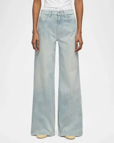 7 For All Mankind Lotta Pinstripe Wide-Leg Jeans | Thumbnail 4 7 For All Mankind Lotta Pinstripe Wide-Leg Jeans | Thumbnail 4