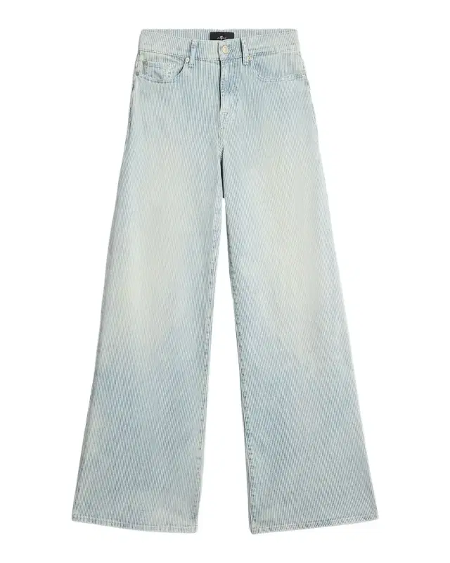 7 For All Mankind Lotta Pinstripe Wide-Leg Jeans