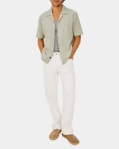 RAILS Men's Ely Striped Linen-Cotton Camp Shirt | Thumbnail 2 RAILS Men's Ely Striped Linen-Cotton Camp Shirt | Thumbnail 2