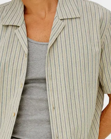 RAILS Men's Ely Striped Linen-Cotton Camp Shirt | Thumbnail 5 RAILS Men's Ely Striped Linen-Cotton Camp Shirt | Thumbnail 5