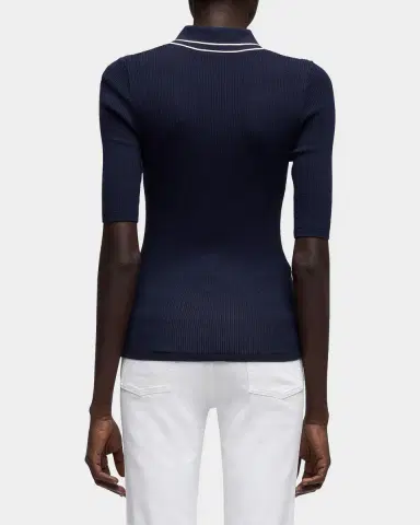 7 For All Mankind Piped Collar Polo Top | Thumbnail 3