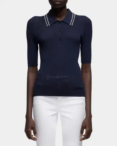 7 For All Mankind Piped Collar Polo Top | Thumbnail 4