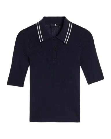 7 For All Mankind Piped Collar Polo Top | Thumbnail 1