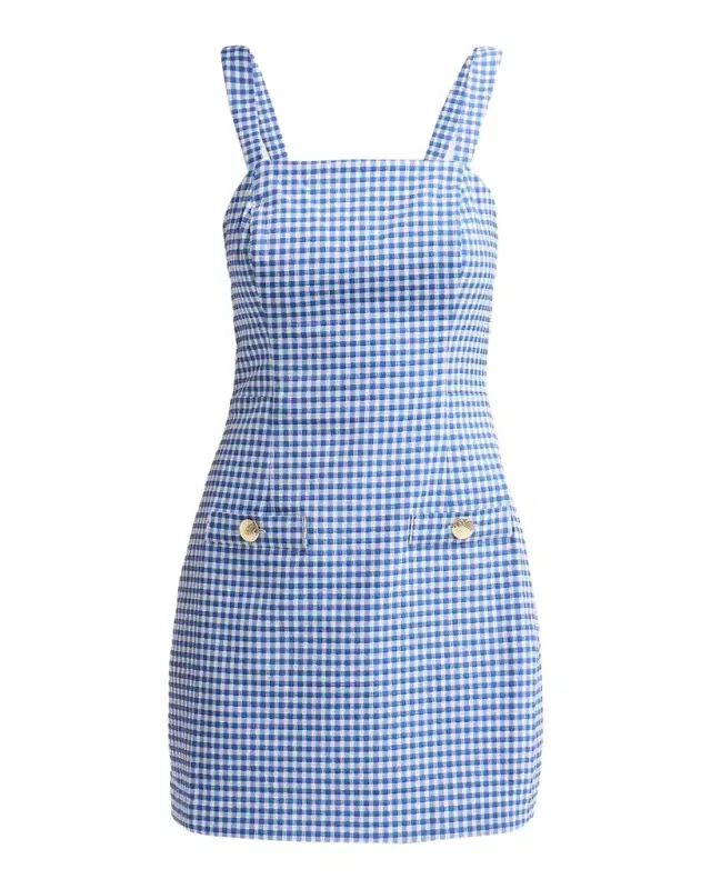 Lilly Pulitzer Veda Gingham Stretch Jacquard Skirted Romper