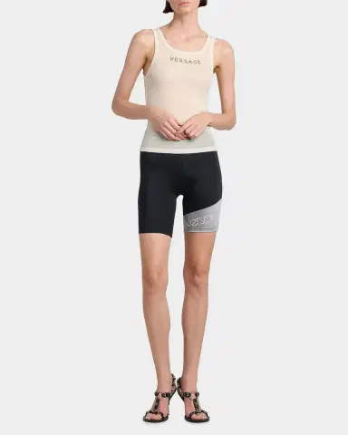 Versace Jeans Couture La Vacanza Crystal Logo Rib-Knit Tank | Thumbnail 2 Versace Jeans Couture La Vacanza Crystal Logo Rib-Knit Tank | Thumbnail 2