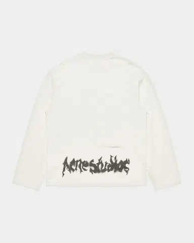 Acne Studios Men's Gothic Logo Cotton-Blend Long-Sleeve T-Shirt | Thumbnail 2 Acne Studios Men's Gothic Logo Cotton-Blend Long-Sleeve T-Shirt | Thumbnail 2