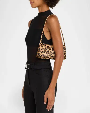 Mansur Gavriel Gaia Leopard Calf Hair Baguette Shoulder Bag | Thumbnail 2