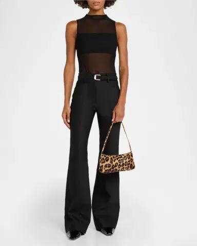 Mansur Gavriel Gaia Leopard Calf Hair Baguette Shoulder Bag | Thumbnail 5
