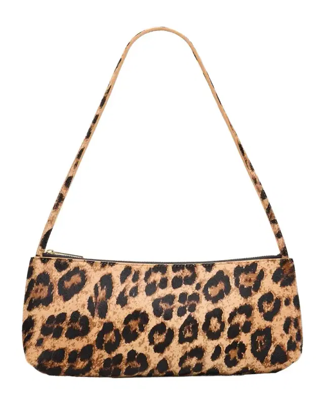 Gaia Leopard Calf Hair Baguette Shoulder Bag