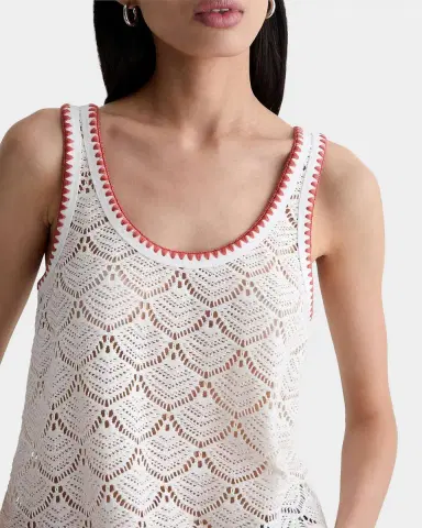 AG Jeans Bianca Scalloped Cotton Crochet Tank | Thumbnail 4