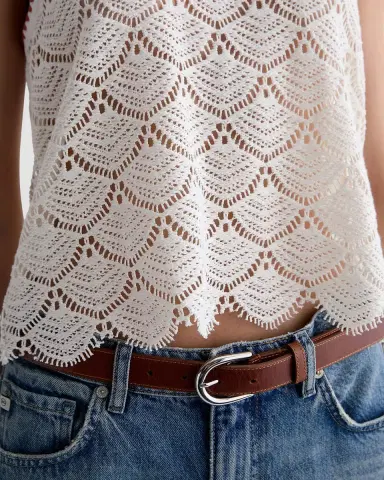 AG Jeans Bianca Scalloped Cotton Crochet Tank | Thumbnail 5