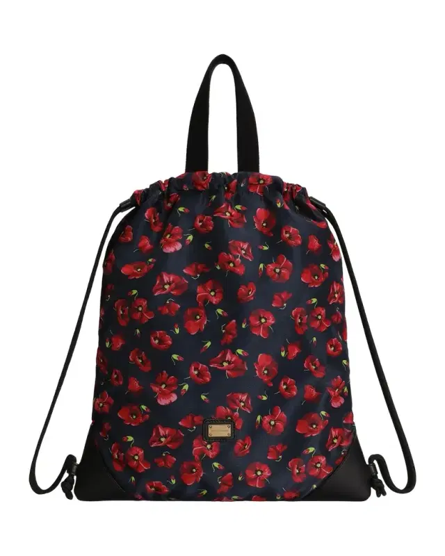 Dolce & Gabbana Kid 's Poppy-Print Nylon Backpack