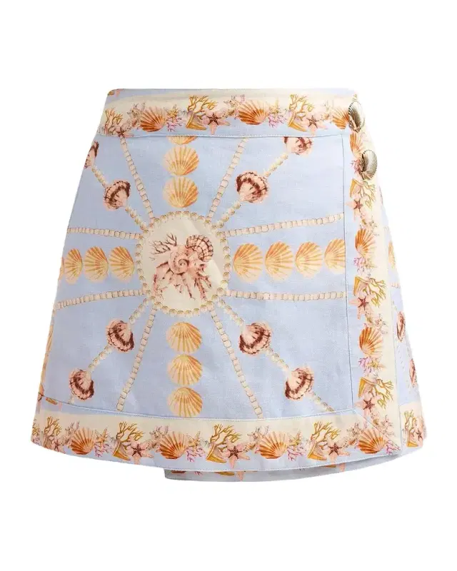 Cara Cara Fischer Printed Linen Mini Skirt