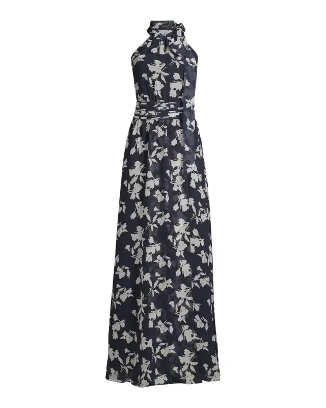 SACHIN BABI Kayla Floral High-Neck Gown