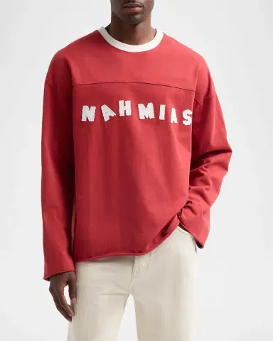 Nahmias Men's Daydreaming Varsity Logo Long-Sleeve T-Shirt | Thumbnail 4 Nahmias Men's Daydreaming Varsity Logo Long-Sleeve T-Shirt | Thumbnail 4