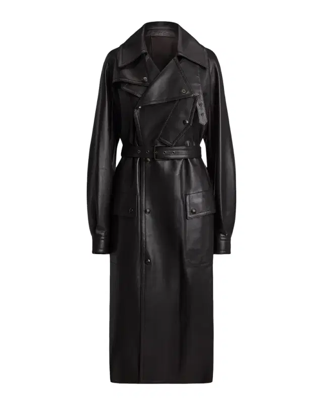 Ralph Lauren Collection Soft Leather Belted Trench Jacket