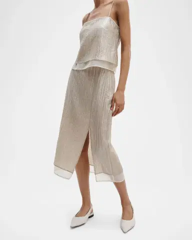 rag & bone Suki Crinkled Organza Midi Skirt | Thumbnail 4