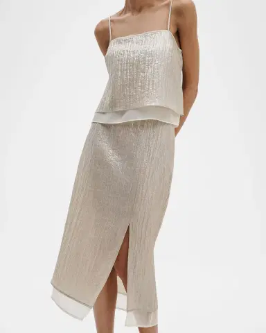 rag & bone Suki Crinkled Organza Midi Skirt | Thumbnail 5