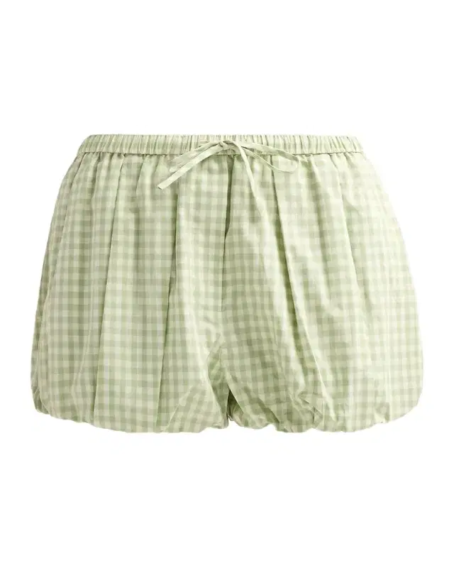 SIMKHAI Gingham Bubble Cotton-Blend Shorts