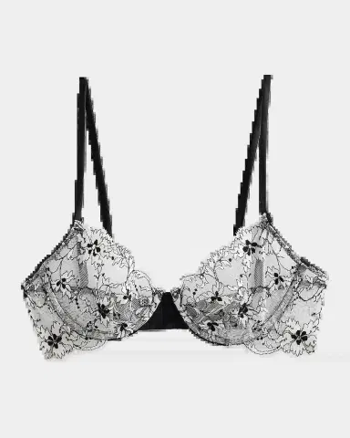 Kiki de Montparnasse Noir et Blanc Lace Demi Bra | Thumbnail 2 Kiki de Montparnasse Noir et Blanc Lace Demi Bra | Thumbnail 2