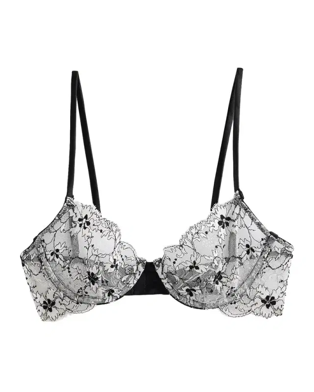 Kiki De Montparnasse Noir et Blanc Lace Demi Bra
