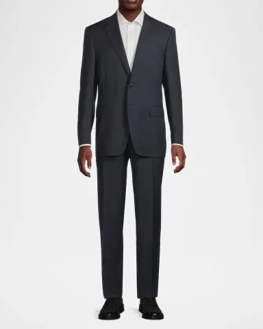 Canali Men's Siena Two-Button Wool Regular-Fit Suit | Thumbnail 4 Canali Men's Siena Two-Button Wool Regular-Fit Suit | Thumbnail 4