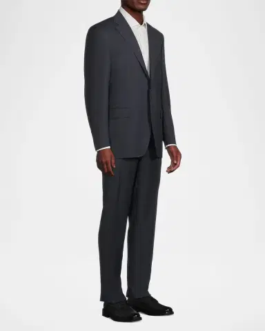 Canali Men's Siena Two-Button Wool Regular-Fit Suit | Thumbnail 6 Canali Men's Siena Two-Button Wool Regular-Fit Suit | Thumbnail 6