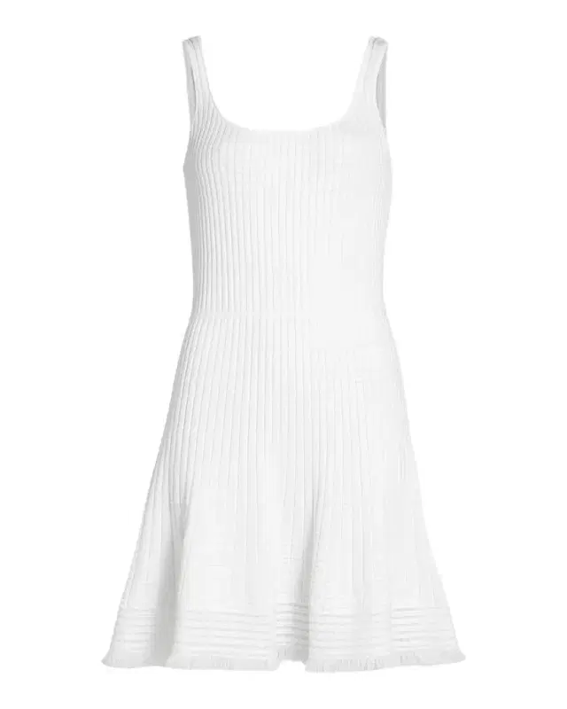 rag & bone Ayan Fringe-Trim Rib-Knit Mini Dress