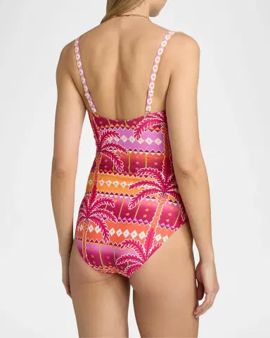 Johnny Was Marilyn Printed Ruched One-Piece Swimsuit | Thumbnail 3 Johnny Was Marilyn Printed Ruched One-Piece Swimsuit | Thumbnail 3