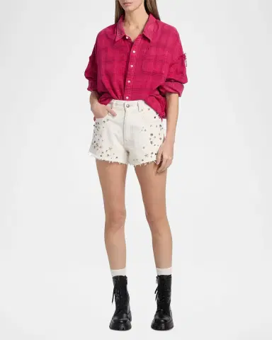 R13 Studded Boyfriend Shorts | Thumbnail 2