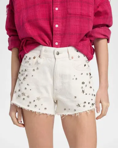R13 Studded Boyfriend Shorts | Thumbnail 4