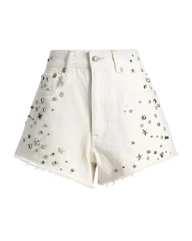 R13 Studded Boyfriend Shorts