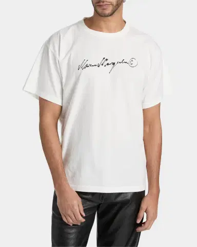 Maison Margiela Men 's Logo Cotton T-Shirt | Thumbnail 4
