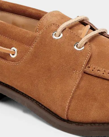 Thom Browne Men's Padded Suede Boat Shoes | Thumbnail 3