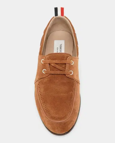 Thom Browne Men's Padded Suede Boat Shoes | Thumbnail 4