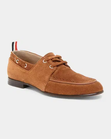 Thom Browne Men's Padded Suede Boat Shoes | Thumbnail 5