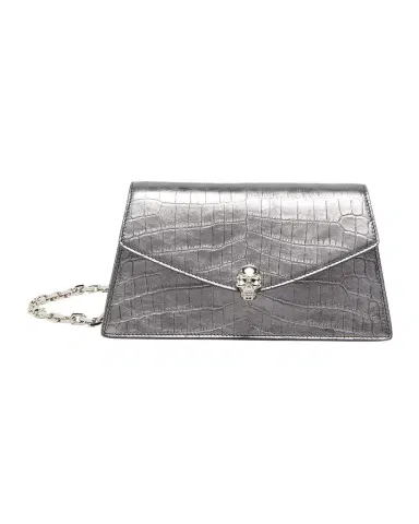 Alexander McQueen Skull Mini Croc-Embossed Leather Shoulder Bag | Thumbnail 1 Alexander McQueen Skull Mini Croc-Embossed Leather Shoulder Bag | Thumbnail 1
