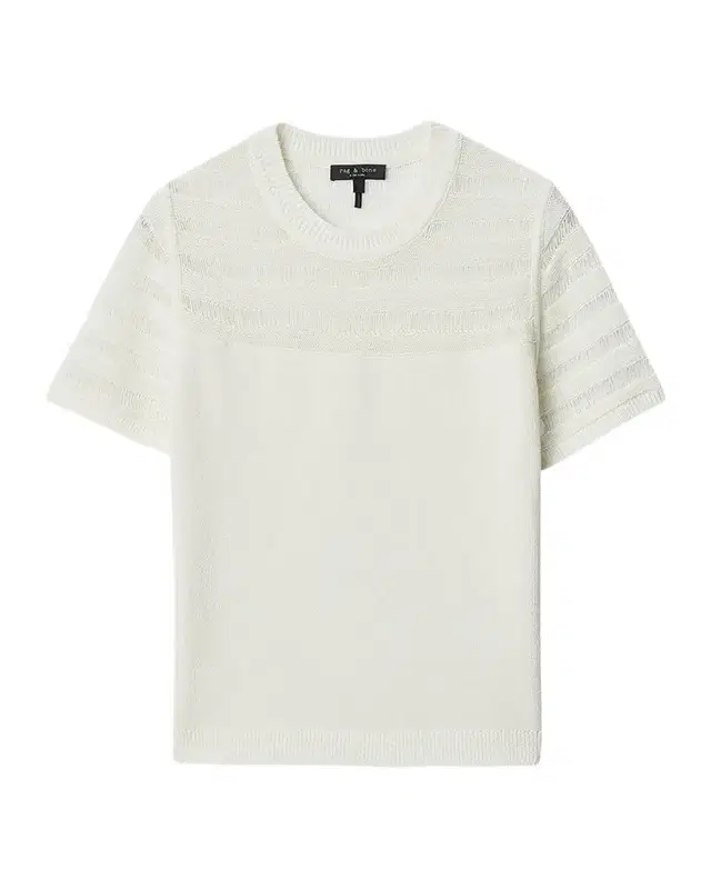 rag & bone Britt Lattice-Knit Short-Sleeve Sweater