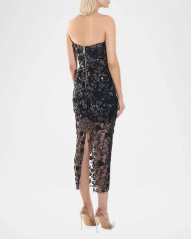 Zhivago Roses & Their Ashes Sheath Cocktail Midi Dress | Thumbnail 3