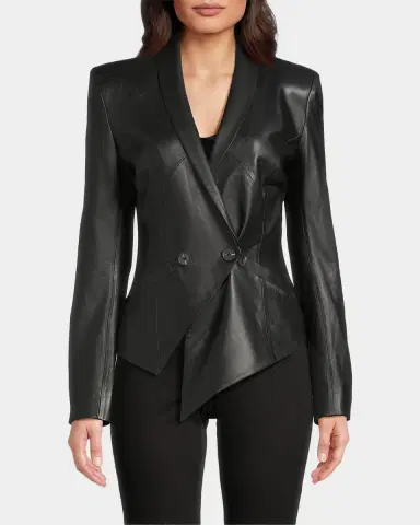 Undra Celeste Vintage Double-Breasted Leather Blazer | Thumbnail 4 Undra Celeste Vintage Double-Breasted Leather Blazer | Thumbnail 4